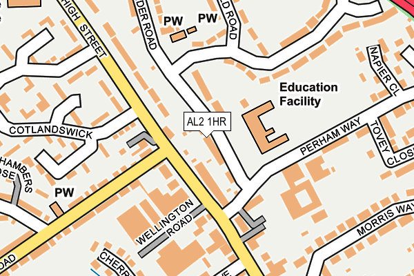 AL2 1HR map - OS OpenMap – Local (Ordnance Survey)