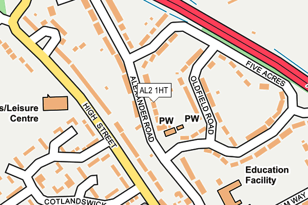 AL2 1HT map - OS OpenMap – Local (Ordnance Survey)