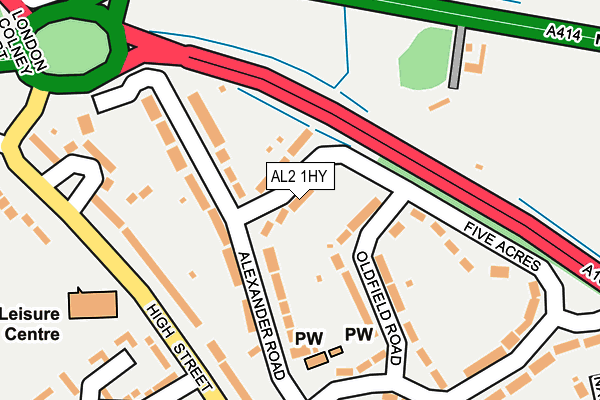 AL2 1HY map - OS OpenMap – Local (Ordnance Survey)