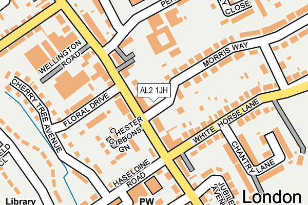 AL2 1JH map - OS OpenMap – Local (Ordnance Survey)