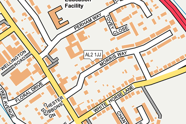 AL2 1JJ map - OS OpenMap – Local (Ordnance Survey)
