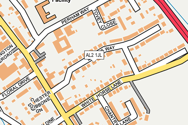 AL2 1JL map - OS OpenMap – Local (Ordnance Survey)