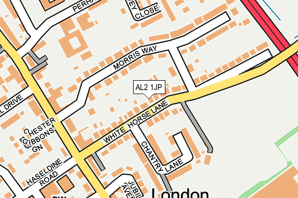 AL2 1JP map - OS OpenMap – Local (Ordnance Survey)