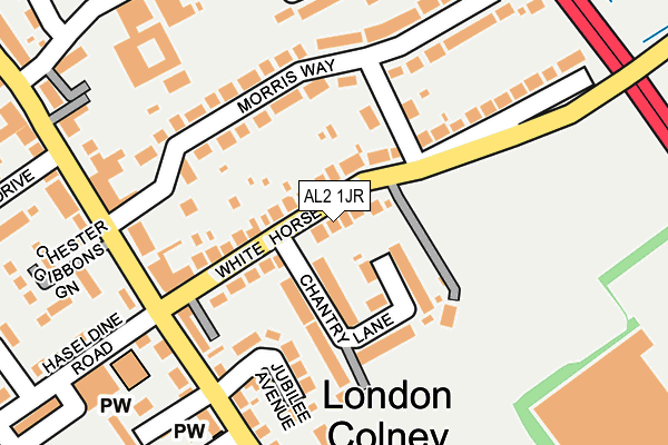 AL2 1JR map - OS OpenMap – Local (Ordnance Survey)