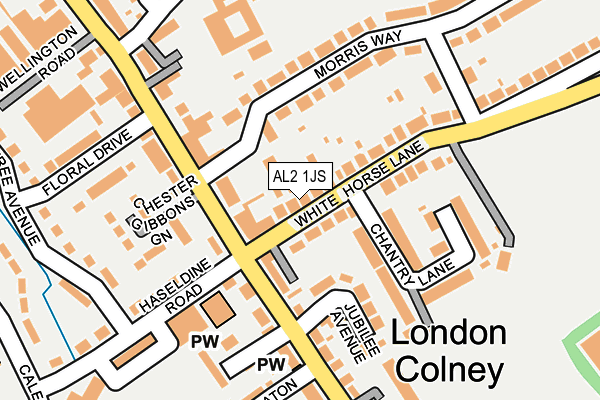 AL2 1JS map - OS OpenMap – Local (Ordnance Survey)