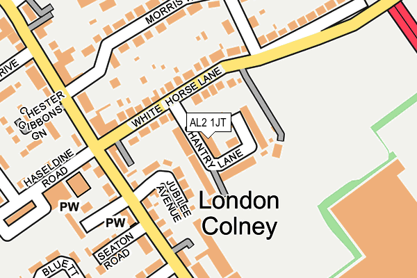 AL2 1JT map - OS OpenMap – Local (Ordnance Survey)