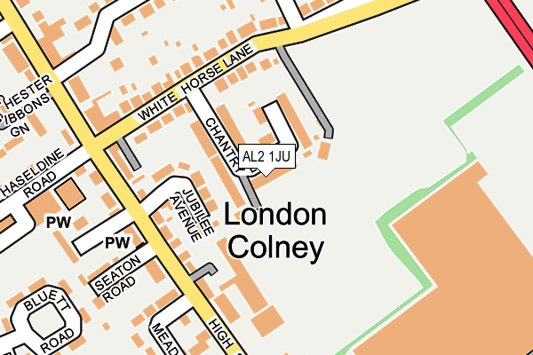 AL2 1JU map - OS OpenMap – Local (Ordnance Survey)