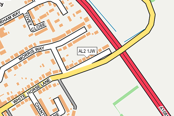 AL2 1JW map - OS OpenMap – Local (Ordnance Survey)