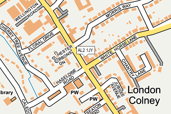 AL2 1JY map - OS OpenMap – Local (Ordnance Survey)