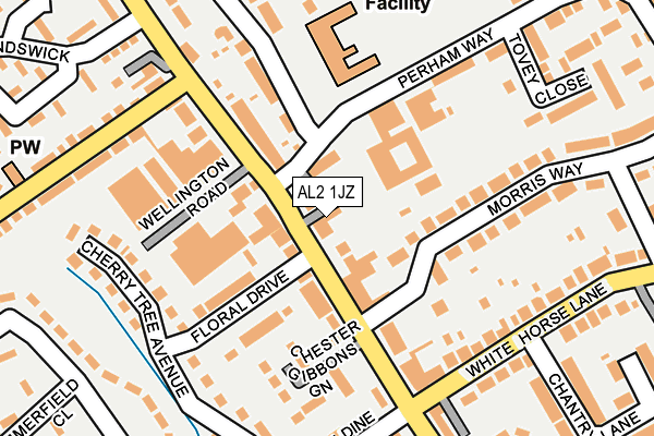 AL2 1JZ map - OS OpenMap – Local (Ordnance Survey)