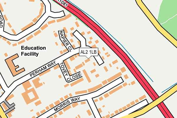 AL2 1LB map - OS OpenMap – Local (Ordnance Survey)