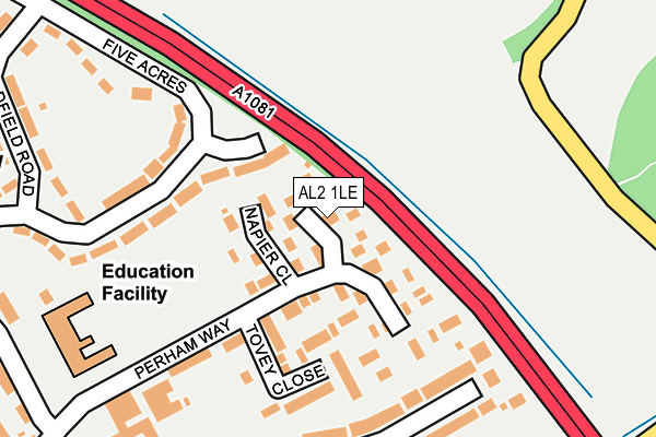 AL2 1LE map - OS OpenMap – Local (Ordnance Survey)