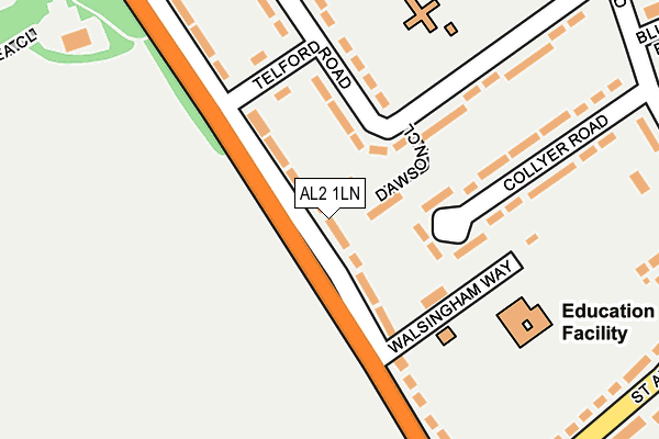 AL2 1LN map - OS OpenMap – Local (Ordnance Survey)