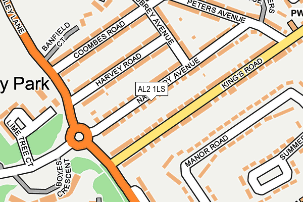 AL2 1LS map - OS OpenMap – Local (Ordnance Survey)