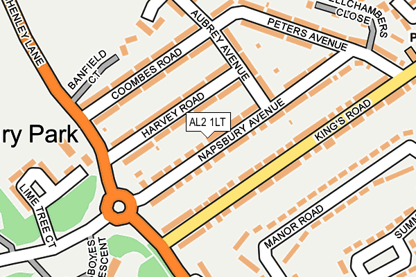 AL2 1LT map - OS OpenMap – Local (Ordnance Survey)