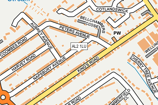 AL2 1LU map - OS OpenMap – Local (Ordnance Survey)