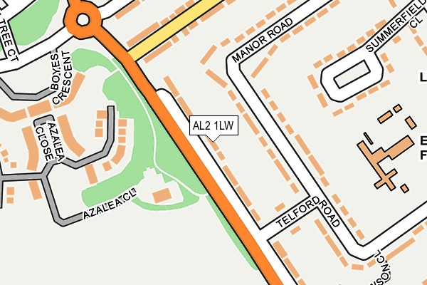 AL2 1LW map - OS OpenMap – Local (Ordnance Survey)