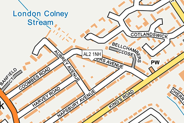 AL2 1NH map - OS OpenMap – Local (Ordnance Survey)