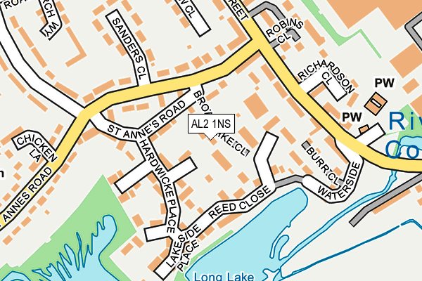AL2 1NS map - OS OpenMap – Local (Ordnance Survey)