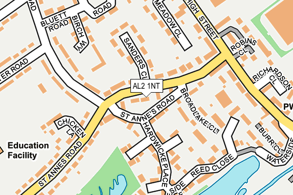 AL2 1NT map - OS OpenMap – Local (Ordnance Survey)