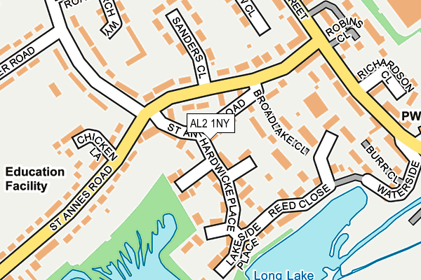 AL2 1NY map - OS OpenMap – Local (Ordnance Survey)