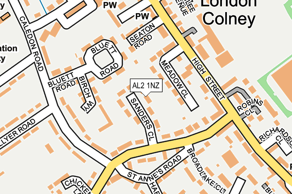 AL2 1NZ map - OS OpenMap – Local (Ordnance Survey)