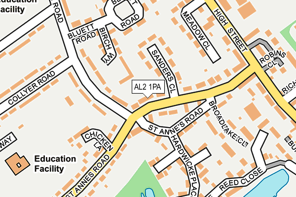 AL2 1PA map - OS OpenMap – Local (Ordnance Survey)