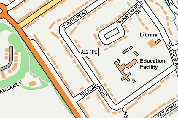 AL2 1PL map - OS OpenMap – Local (Ordnance Survey)