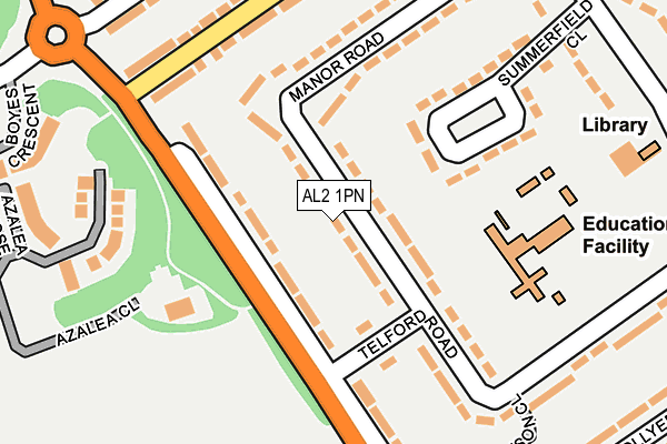 AL2 1PN map - OS OpenMap – Local (Ordnance Survey)