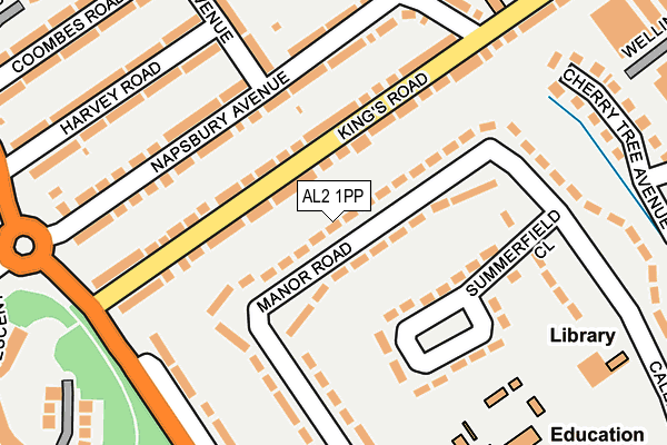 AL2 1PP map - OS OpenMap – Local (Ordnance Survey)