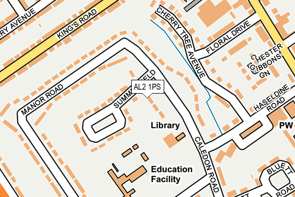AL2 1PS map - OS OpenMap – Local (Ordnance Survey)