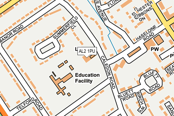 AL2 1PU map - OS OpenMap – Local (Ordnance Survey)