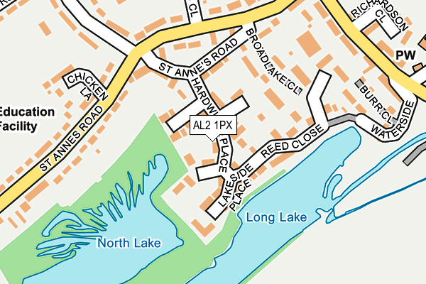 AL2 1PX map - OS OpenMap – Local (Ordnance Survey)