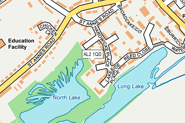 AL2 1QD map - OS OpenMap – Local (Ordnance Survey)