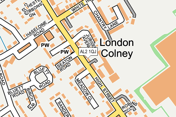 AL2 1QJ map - OS OpenMap – Local (Ordnance Survey)