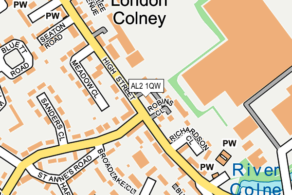AL2 1QW map - OS OpenMap – Local (Ordnance Survey)