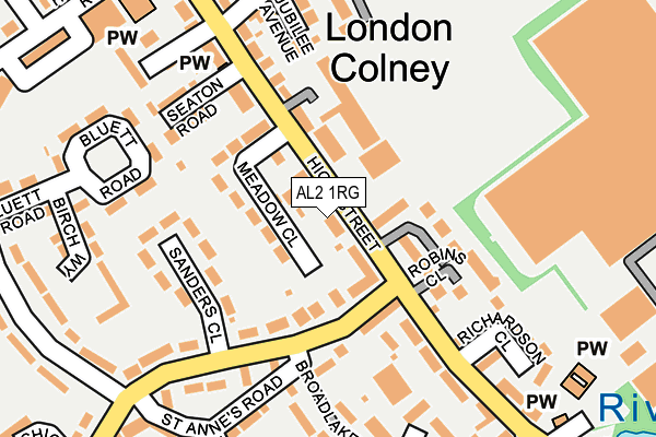 AL2 1RG map - OS OpenMap – Local (Ordnance Survey)