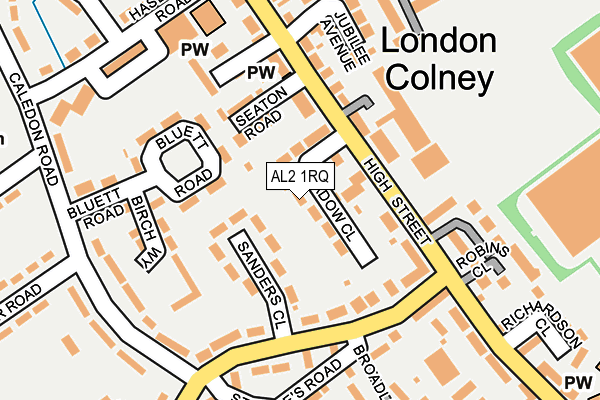 AL2 1RQ map - OS OpenMap – Local (Ordnance Survey)