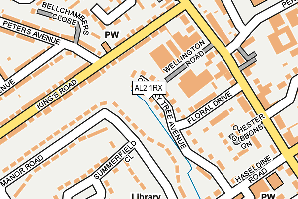 AL2 1RX map - OS OpenMap – Local (Ordnance Survey)