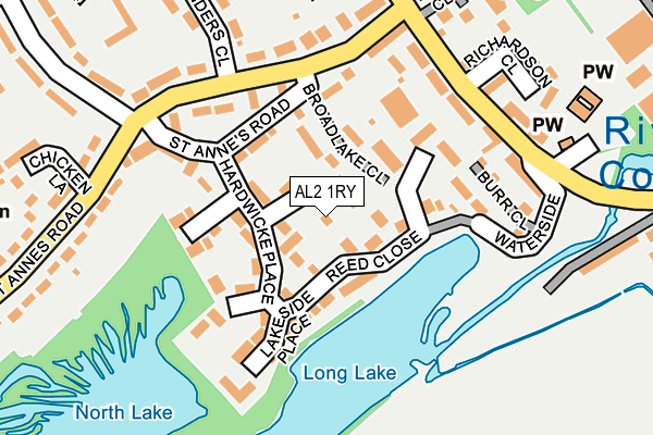 AL2 1RY map - OS OpenMap – Local (Ordnance Survey)