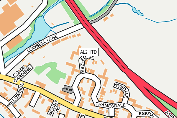 AL2 1TD map - OS OpenMap – Local (Ordnance Survey)