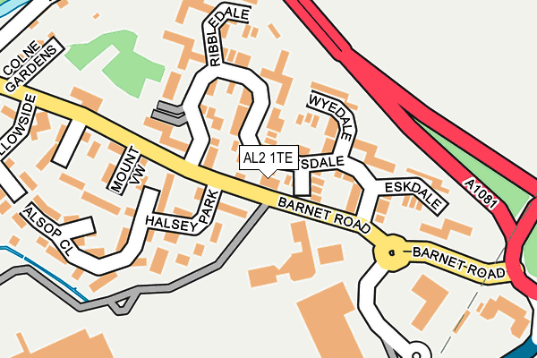 AL2 1TE map - OS OpenMap – Local (Ordnance Survey)