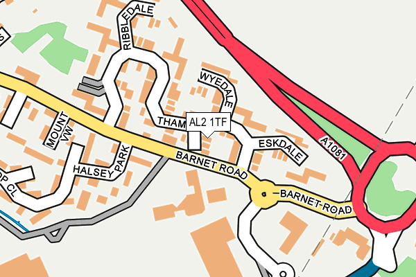 AL2 1TF map - OS OpenMap – Local (Ordnance Survey)
