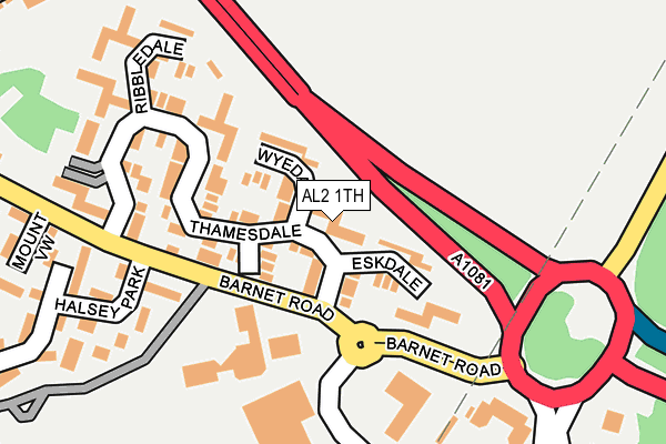 AL2 1TH map - OS OpenMap – Local (Ordnance Survey)