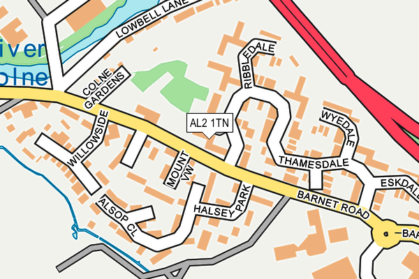 AL2 1TN map - OS OpenMap – Local (Ordnance Survey)