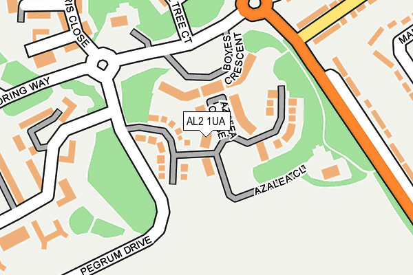 AL2 1UA map - OS OpenMap – Local (Ordnance Survey)