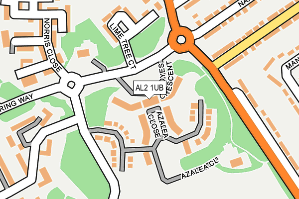 AL2 1UB map - OS OpenMap – Local (Ordnance Survey)