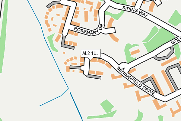 AL2 1UJ map - OS OpenMap – Local (Ordnance Survey)