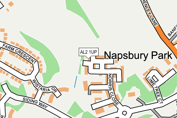 AL2 1UP map - OS OpenMap – Local (Ordnance Survey)