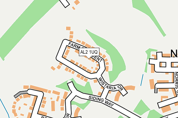 AL2 1UQ map - OS OpenMap – Local (Ordnance Survey)